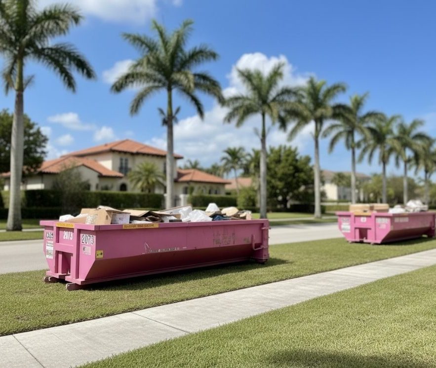 residential dumpster in Coral Gables neighborhood