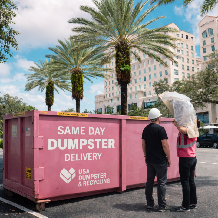 Dumpster delivery in Coral Gables Center