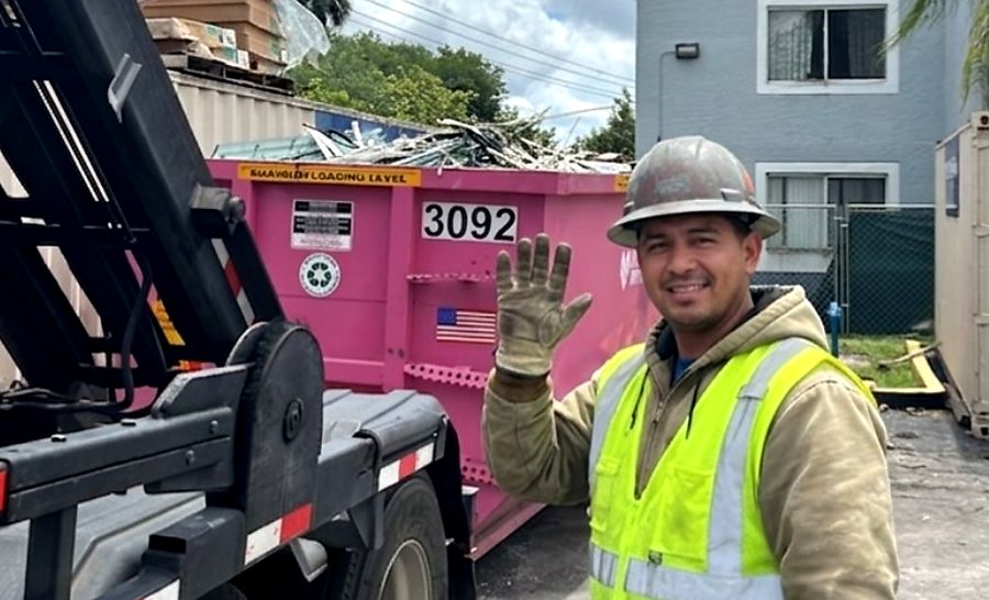dumpster delivery service in Coral Gables, Florida construction site